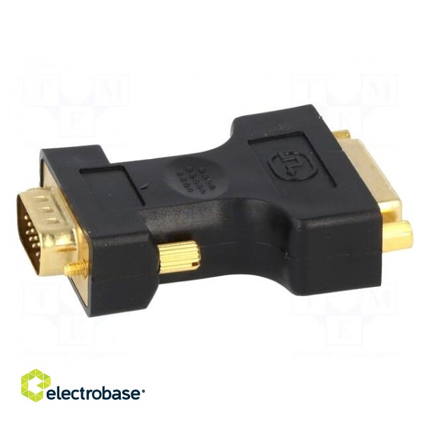 Adapter | D-Sub 15pin HD plug,DVI-I (24+5) socket | Colour: black image 7