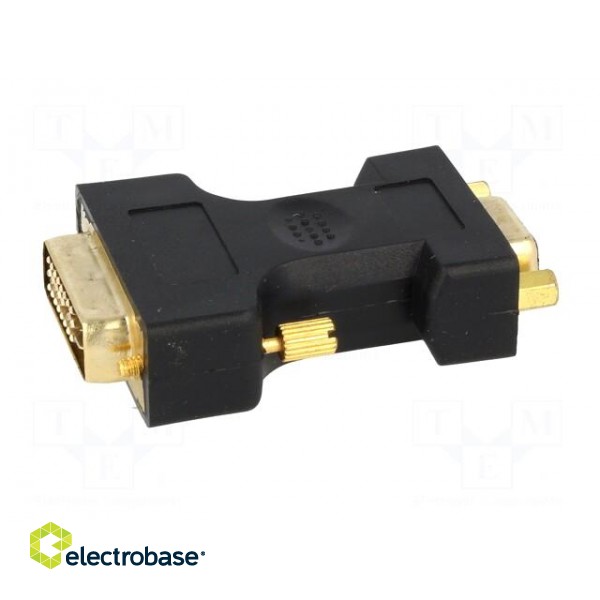 Adapter | D-Sub 15pin HD socket,DVI-I (24+5) plug | Colour: black фото 3