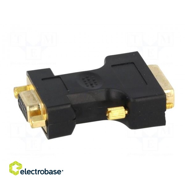 Adapter | D-Sub 15pin HD socket,DVI-I (24+5) plug | Colour: black фото 7