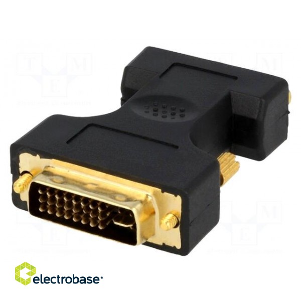 Adapter | D-Sub 15pin HD socket,DVI-I (24+5) plug | Colour: black фото 1