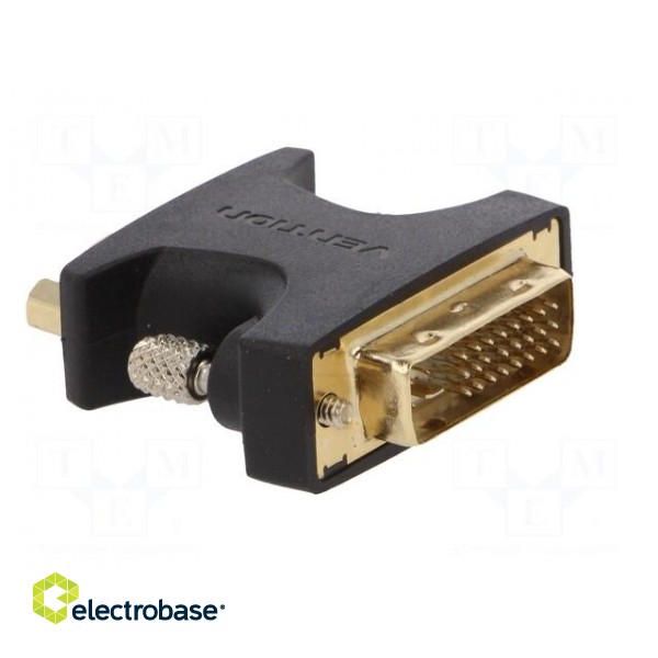 Converter | D-Sub 15pin HD socket,DVI-I (24+5) plug | black paveikslėlis 8