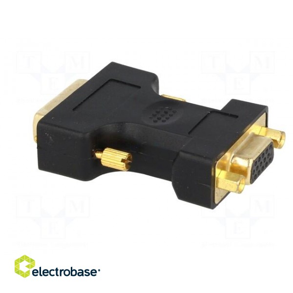 Adapter | D-Sub 15pin HD socket,DVI-I (24+5) plug | Colour: black фото 4