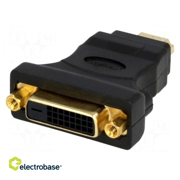 Adapter | DVI-D (24+1) socket,HDMI plug | Colour: black фото 1