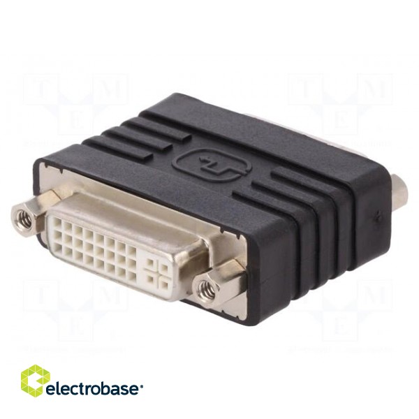 Adapter | DVI-I (24+5) socket,both sides | Colour: black image 1