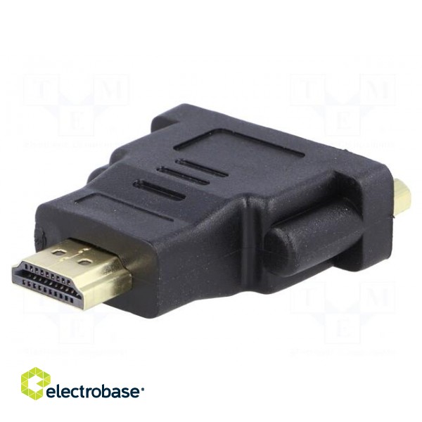 Adapter | DVI-I (24+5) socket,HDMI plug | Colour: black фото 1