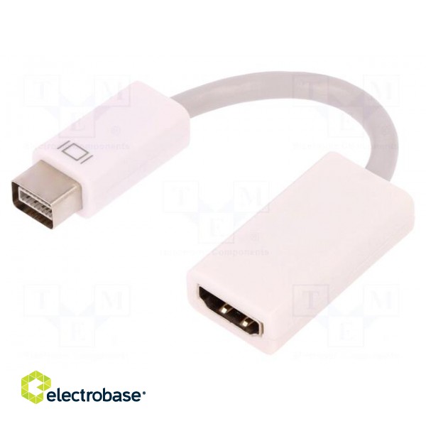 Adapter | DVI mini plug,HDMI socket | 150mm | Colour: white