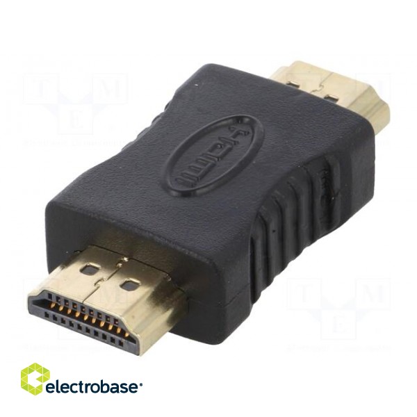 Adapter | HDMI 1.4 | HDMI plug,both sides | Colour: black paveikslėlis 1