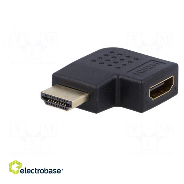 Adapter | HDMI 1.4 | HDMI socket 90°,HDMI plug | Colour: black paveikslėlis 2