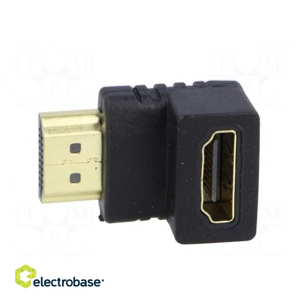 Adapter | HDMI 1.4 | HDMI socket 90°,HDMI plug | Colour: black фото 3
