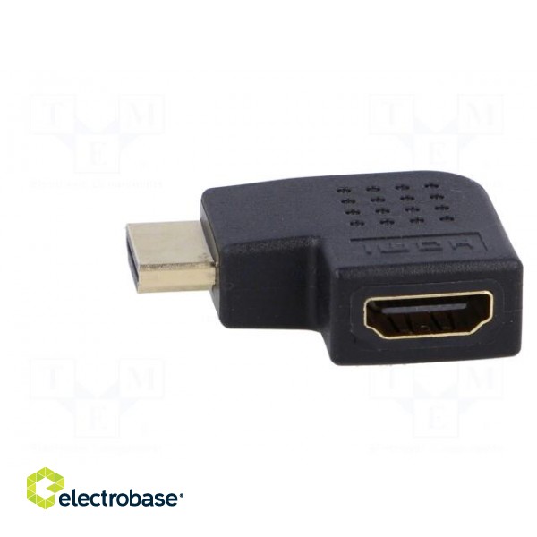 Adapter | HDMI 1.4 | HDMI socket 90°,HDMI plug | Colour: black paveikslėlis 3