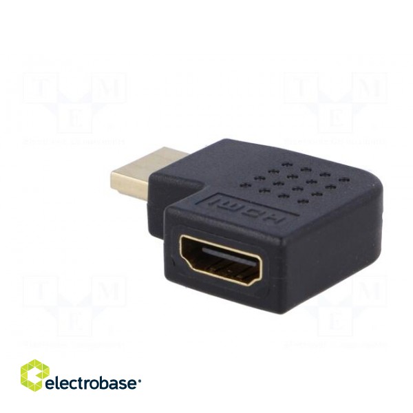 Adapter | HDMI 1.4 | HDMI socket 90°,HDMI plug | Colour: black paveikslėlis 4