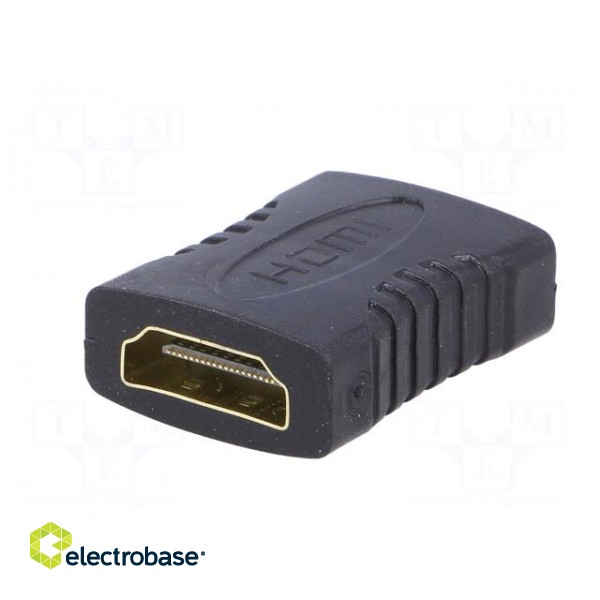 Adapter | HDMI 1.4 | HDMI socket,both sides | Colour: black paveikslėlis 2