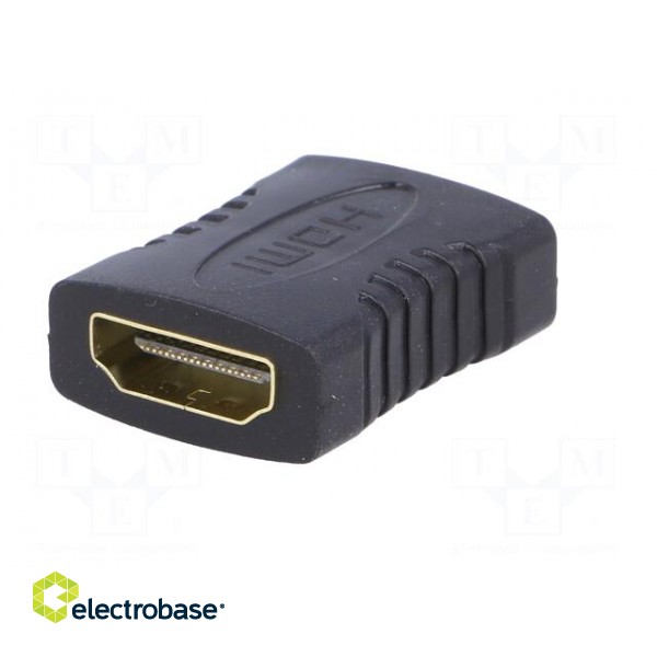 Adapter | HDMI 1.4 | HDMI socket,both sides | Colour: black paveikslėlis 6