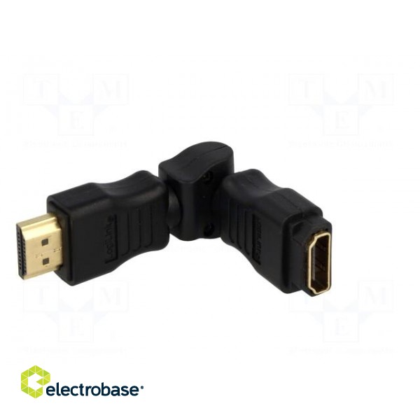 Adapter | HDMI plug,HDMI plug movable 360° | Colour: black paveikslėlis 3