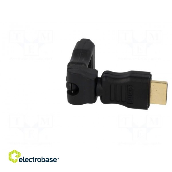 Adapter | HDMI plug,HDMI plug movable 360° | Colour: black paveikslėlis 8
