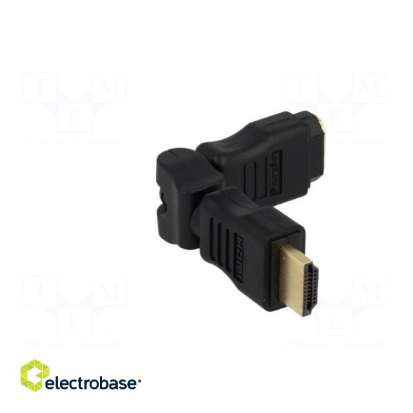 Adapter | HDMI plug,HDMI plug movable 360° | Colour: black paveikslėlis 9