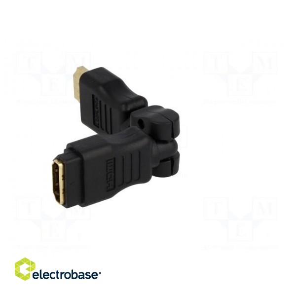 Adapter | HDMI plug,HDMI plug movable 360° | Colour: black paveikslėlis 5