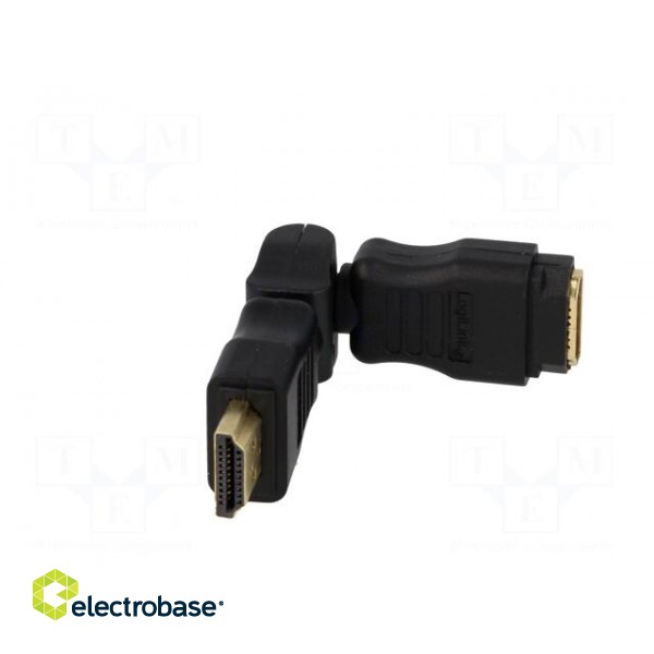 Adapter | HDMI plug,HDMI plug movable 360° | Colour: black paveikslėlis 2