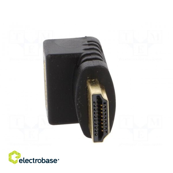 Adapter | HDMI socket 270°,HDMI plug | black фото 5