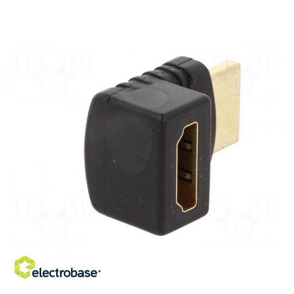 Adapter | HDMI socket 270°,HDMI plug | black фото 2