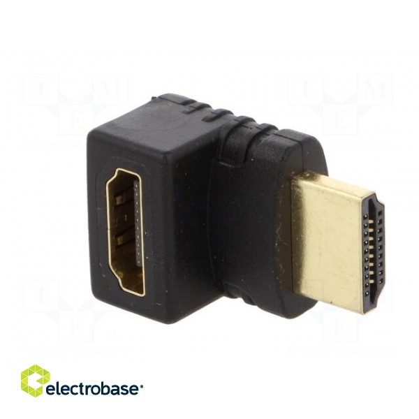 Adapter | HDMI socket 270°,HDMI plug | black фото 4
