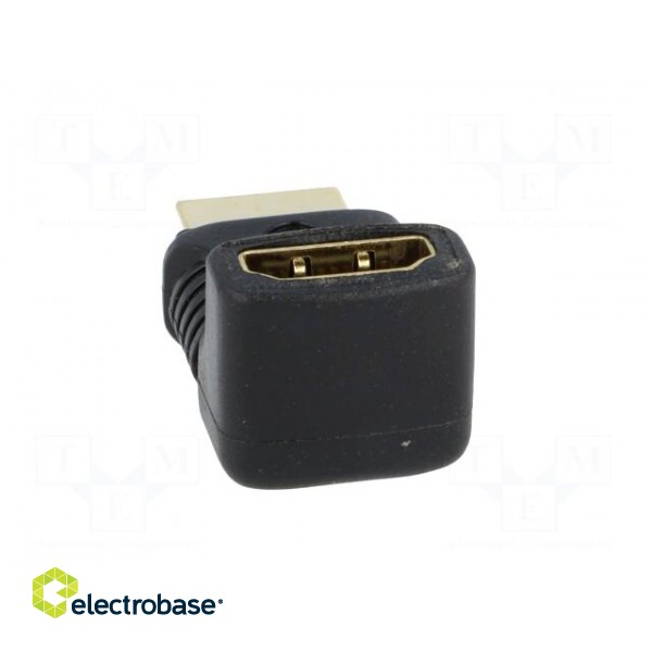 Adapter | HDMI socket 270°,HDMI plug | Colour: black фото 5