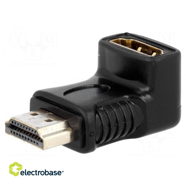 Adapter | HDMI socket 90°,HDMI plug | Colour: black image 1