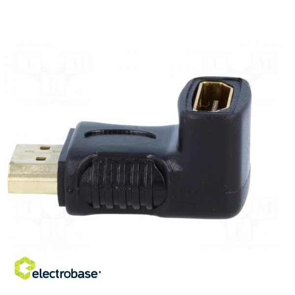 Adapter | HDMI socket 90°,HDMI plug | Colour: black фото 3