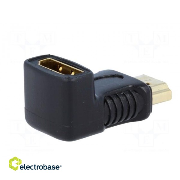 Adapter | HDMI socket 90°,HDMI plug | Colour: black фото 6