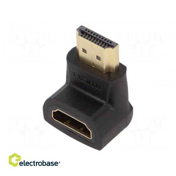 Adapter | HDMI socket 90°,HDMI plug | black фото 1