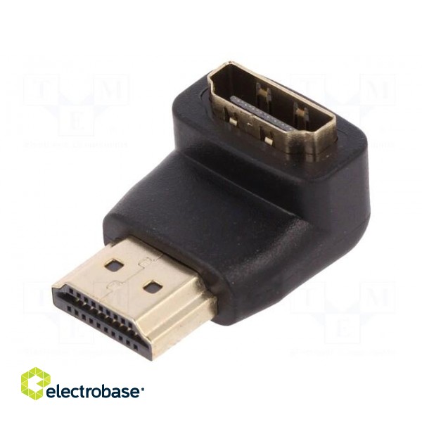 Adapter | HDMI socket 90°,HDMI plug | Colour: black image 1