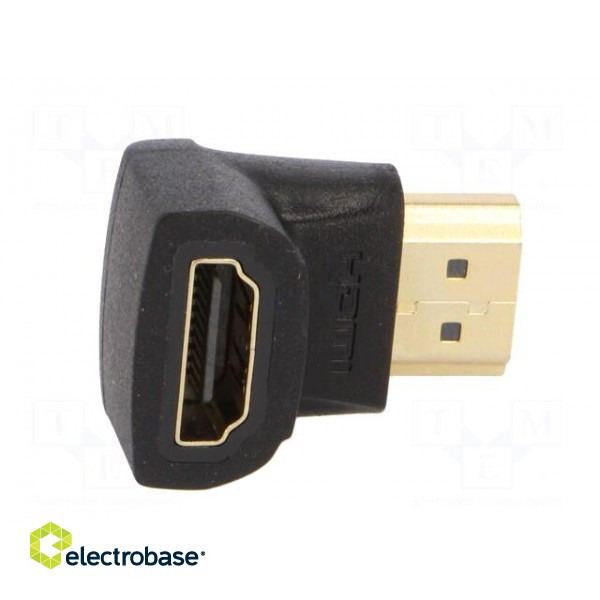 Adapter | HDMI socket 90°,HDMI plug | black фото 3