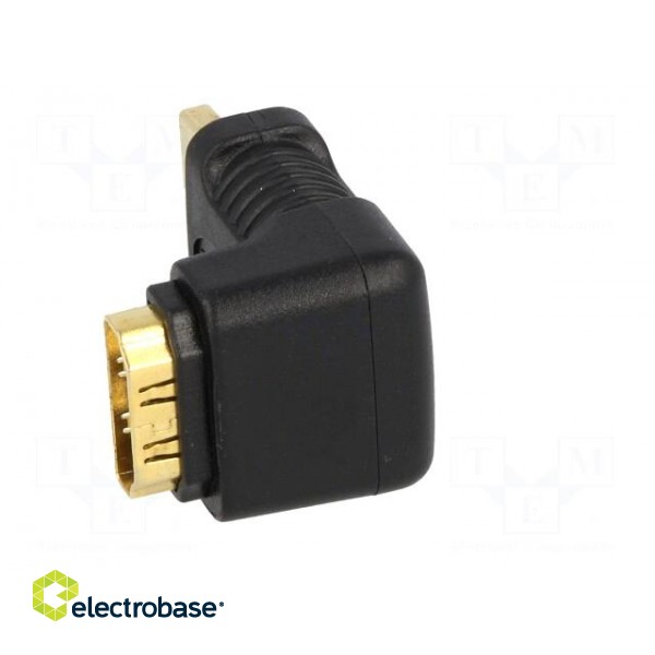 Adapter | HDMI socket 90°,HDMI plug | Colour: black фото 5
