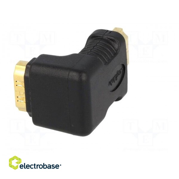 Adapter | HDMI socket 90°,HDMI plug | Colour: black фото 6