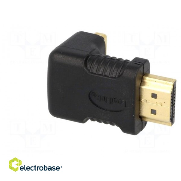 Adapter | HDMI socket 90°,HDMI plug | Colour: black фото 8