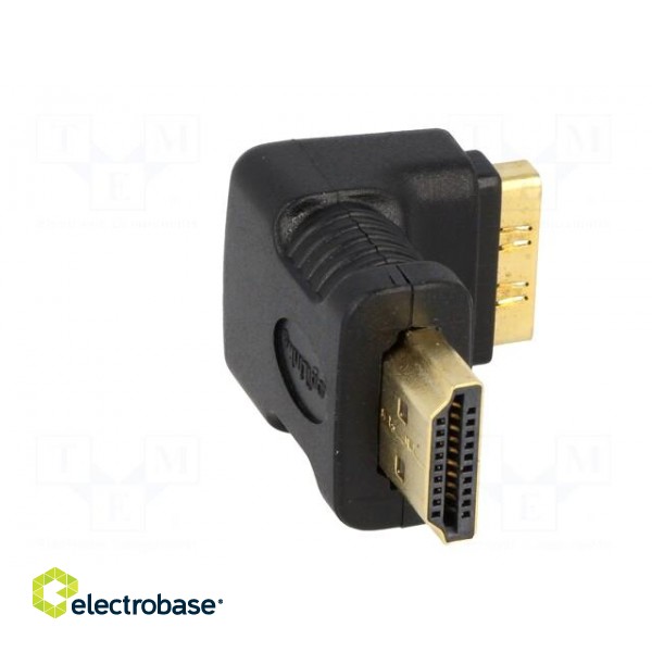 Adapter | HDMI socket 90°,HDMI plug | Colour: black фото 9