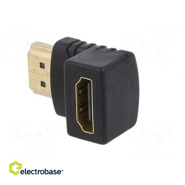 Adapter | HDMI socket 90°,HDMI plug | black фото 4