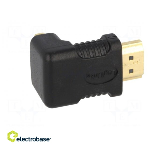 Adapter | HDMI socket 90°,HDMI plug | Colour: black фото 7