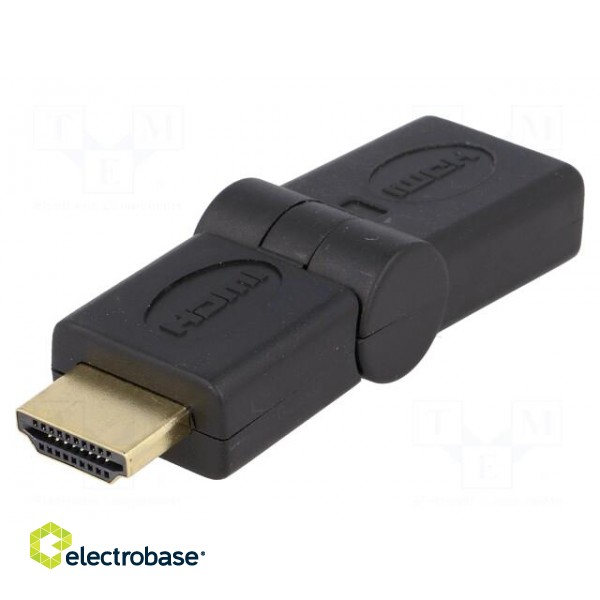 Adapter | HDMI plug,HDMI socket movable ±90° | Colour: black image 1