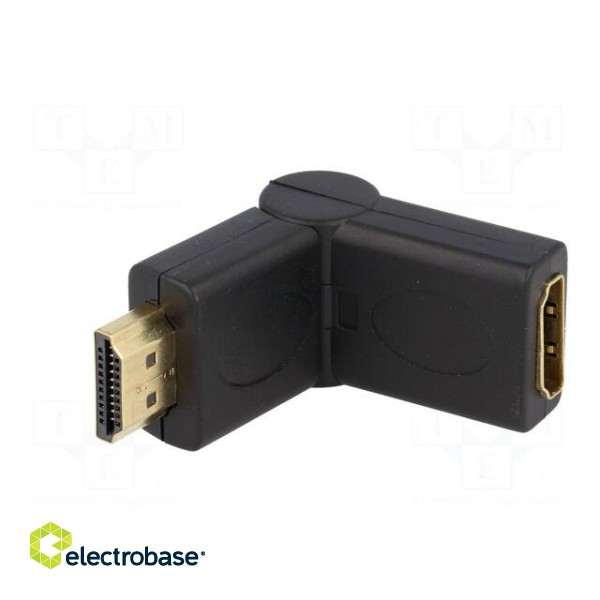 Adapter | HDMI plug,HDMI socket movable ±90° | Colour: black image 2