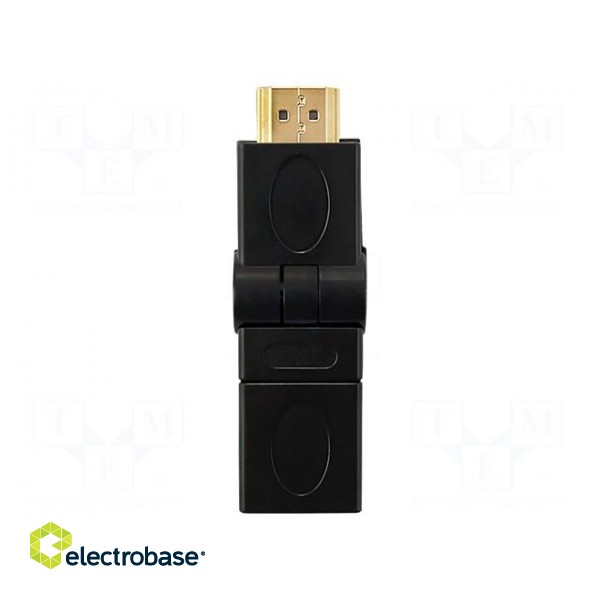 Adapter | HDMI socket movable 360°,HDMI plug | Colour: black фото 3