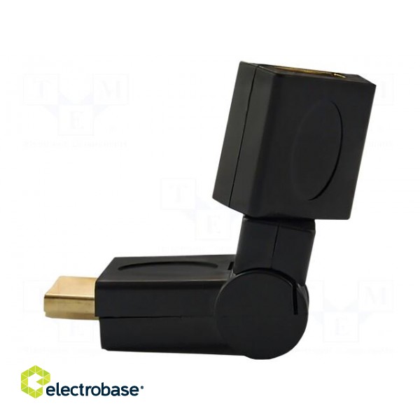 Adapter | HDMI socket movable 360°,HDMI plug | Colour: black image 2