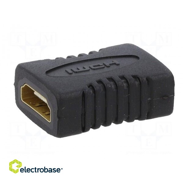 Adapter | HDMI socket,both sides | black фото 7