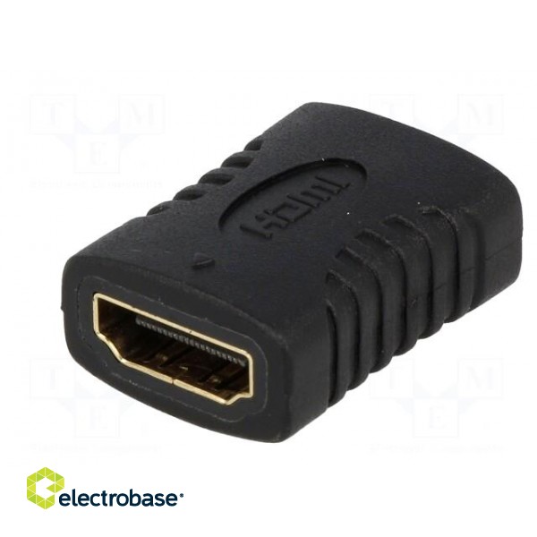 Adapter | HDMI socket,both sides | Colour: black image 2