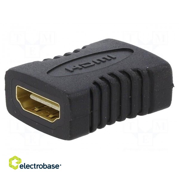 Adapter | HDMI socket,both sides | black фото 1