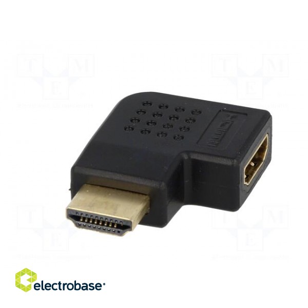 Adapter | HDMI socket,HDMI plug 90° | Colour: black фото 2