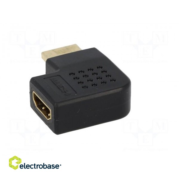 Adapter | HDMI socket,HDMI plug 90° | Colour: black фото 5