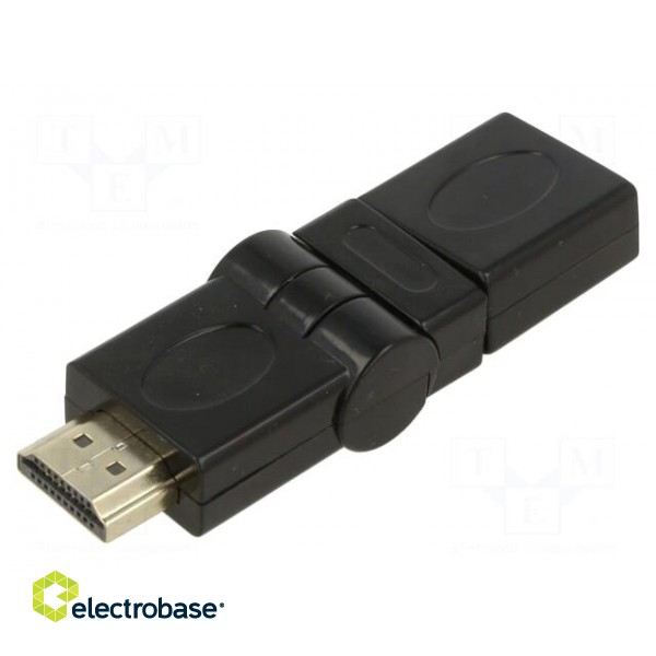Adapter | HDMI socket,HDMI plug movable ±90° | black image 1
