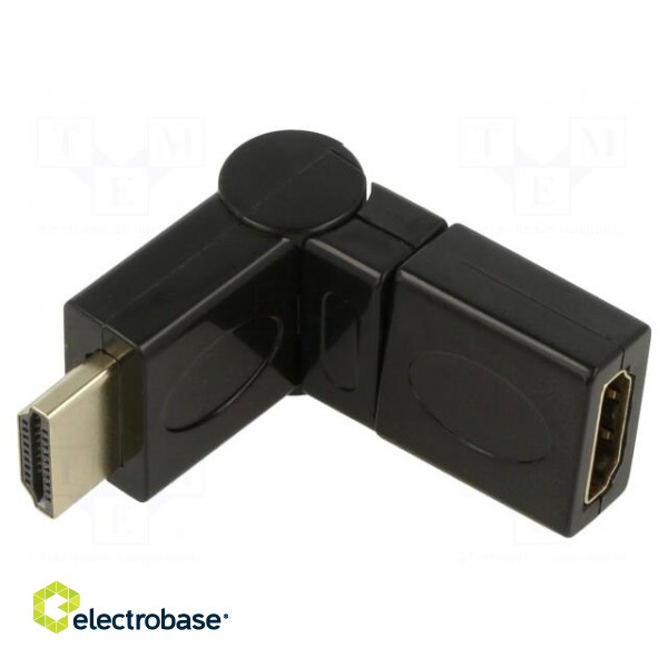 Adapter | HDMI socket,HDMI plug movable ±90° | black image 2