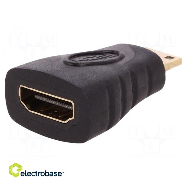 Adapter | HDMI socket,HDMI mini plug | Colour: black фото 1